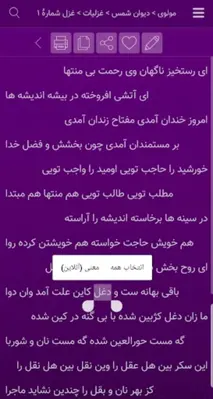 مولانا (مولوی ـ دیوان شمس) android App screenshot 3